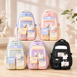 Large Capacity School Backpack for Girls Cute Pastel School Bag