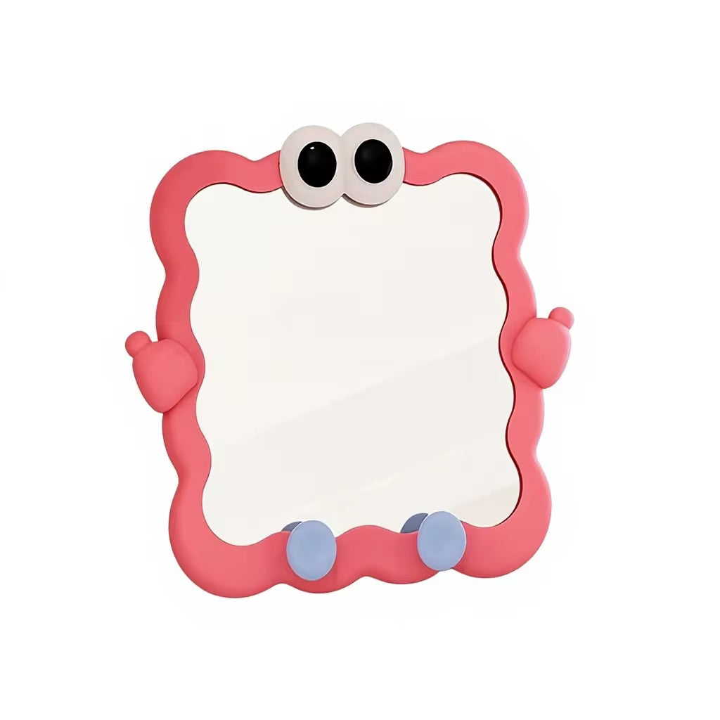 Cute Cartoon Wall Mounted Makeup Mirror with Phone Stand Multifunction Vanity Mirror