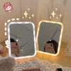 Rechargeable LED Vanity Makeup Mirror Touch Control 3 Color Light Mirror with Wall Mount