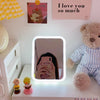 Rechargeable LED Vanity Makeup Mirror Touch Control 3 Color Light Mirror with Wall Mount