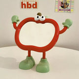 Cute Apple Cartoon Tabletop Makeup Mirror Adjustable Desktop Vanity Mirror
