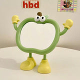Cute Apple Cartoon Tabletop Makeup Mirror Adjustable Desktop Vanity Mirror