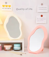Irregular Wavy Vanity Mirror Aesthetic Desktop Makeup Mirror for Bedroom & Dressing Table