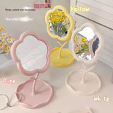 Flower Shape Vanity Makeup Mirror Cute Adjustable Desktop Mirror for Bedroom & Dressing Table