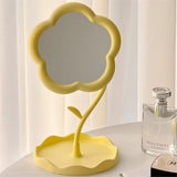Flower Shape Vanity Makeup Mirror Cute Adjustable Desktop Mirror for Bedroom & Dressing Table