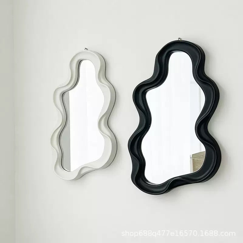 Abstract Wavy Decorative Wall Mirror Modern Irregular Vanity Mirror for Bedroom & Living Room