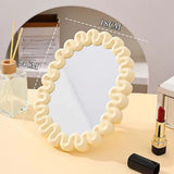 Cute Wavy Vanity Makeup Mirror Aesthetic Desktop Dressing Mirror