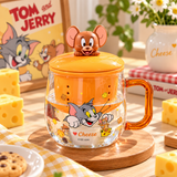 Tom & Jerry Glass Mug with 3D Character Lid & Tea Infuser