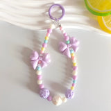 Kawaii Pastel Beaded Bow Keychain Cute Bracelet Chain Phone & Bag Charm Accessory SparkelsSparkels