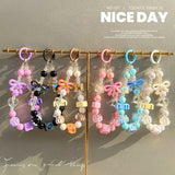 Kawaii Beaded Charm Keychain Bracelet Cute Bow & Candy Beads Phone Strap Bag Accessory SparkelsSparkels