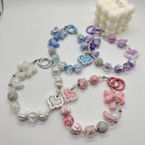 Kawaii Beaded Phone Charm Wrist Strap Cute Butterfly Bear & Heart Bracelet Lanyard for Phone Keys & Bags SparkelsSparkels