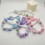 Kawaii Beaded Phone Charm Wrist Strap Cute Butterfly Bear & Heart Bracelet Lanyard for Phone Keys & Bags SparkelsSparkels