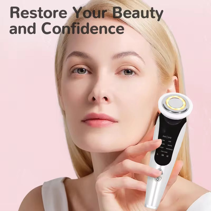 Facial Induction Beauty DeviceLED Skin Tightening & Deep Cleansing Ion Massager (Rechargeable) SparkelsSparkels
