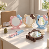 Cute Bear Ear Bow Rotating Vanity Mirror