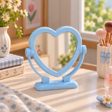 Cute Heart-Shaped Rotating Vanity Mirror