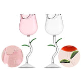 Creative Rose Shaped Wine Goblet Crystal Stem Glass for Wine & Champagne Romantic Gift for Valentine’s Day or Weddings