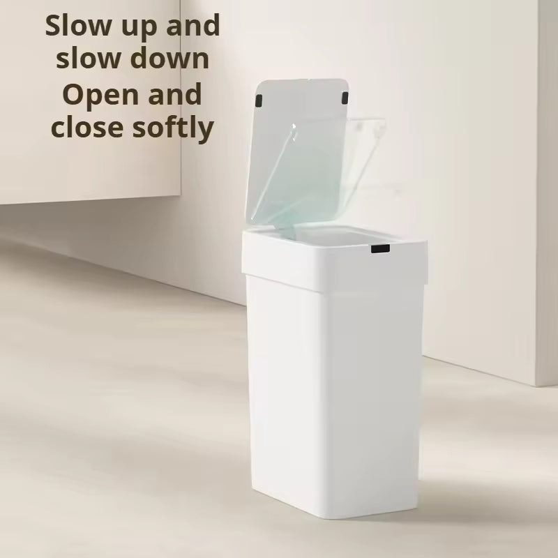 Smart Auto Sensor Trash Can Vertical & Horizontal Touchless Bin for Narrow Spaces Kitchen & Bathroom Motion Waste Bin