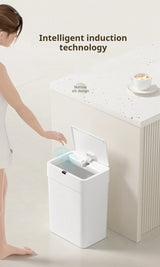 Smart Auto Sensor Trash Can Vertical & Horizontal Touchless Bin for Narrow Spaces Kitchen & Bathroom Motion Waste Bin