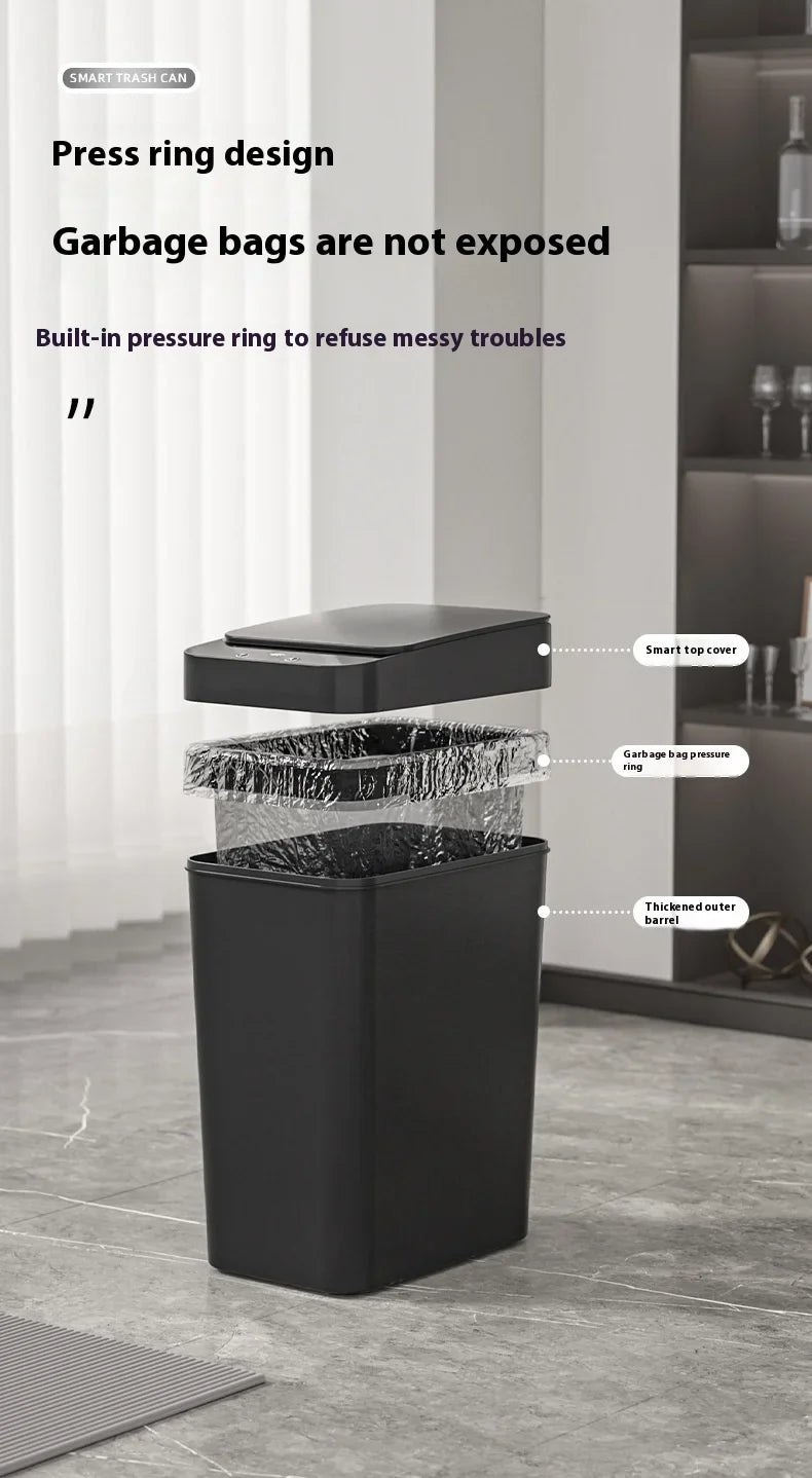 12L & 18L Automatic Sensor Trash Can Touchless Infrared Smart Waste Bin for Kitchen & Bathroom Waterproof Hands Free Garbage Can