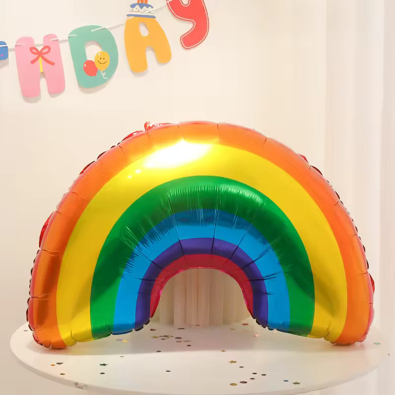 Big Rainbow Smile White Cloud & Donut Ice Cream Foil Balloon Cute Helium Party Decoration for Kids Birthday & Baby Showers