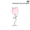 Creative Rose Shaped Wine Goblet Crystal Stem Glass for Wine & Champagne Romantic Gift for Valentine’s Day or Weddings