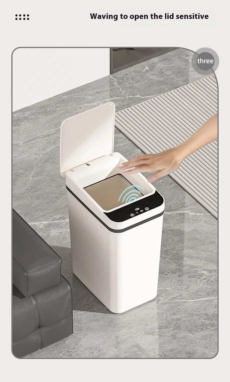 12L & 18L Automatic Sensor Trash Can Touchless Infrared Smart Waste Bin for Kitchen & Bathroom Waterproof Hands Free Garbage Can