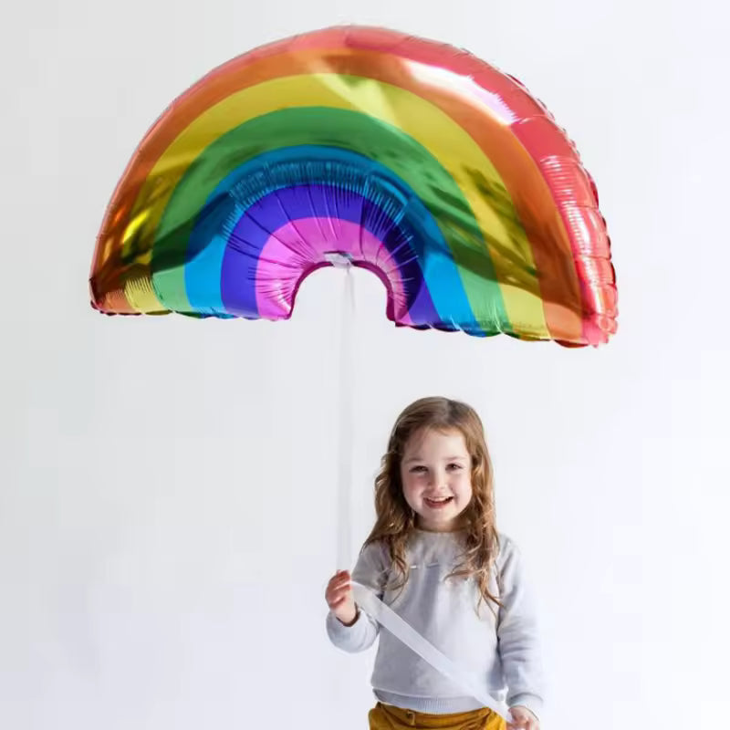 Big Rainbow Smile White Cloud & Donut Ice Cream Foil Balloon Cute Helium Party Decoration for Kids Birthday & Baby Showers