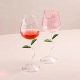 Creative Rose Shaped Wine Goblet Crystal Stem Glass for Wine & Champagne Romantic Gift for Valentine’s Day or Weddings