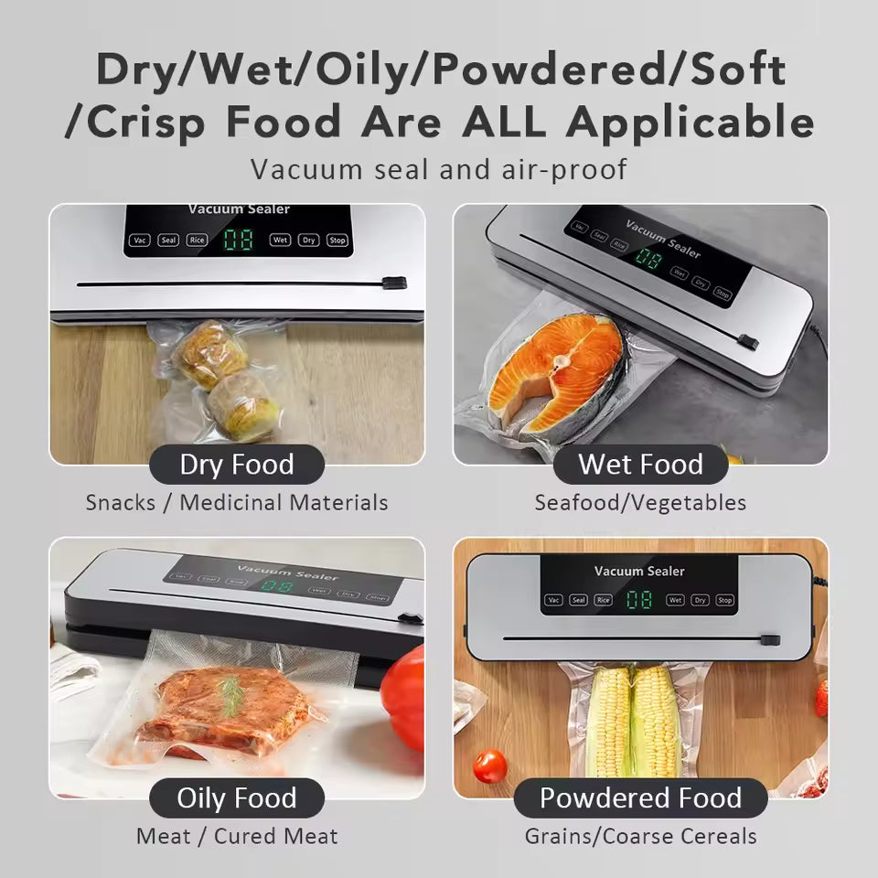 Vacuum Sealer Machine Food Saver with 30cm Sealing Strip, Wet & Dry Modes