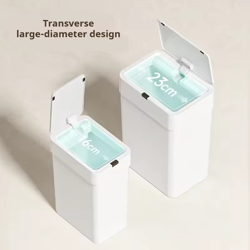 Smart Auto Sensor Trash Can Vertical & Horizontal Touchless Bin for Narrow Spaces Kitchen & Bathroom Motion Waste Bin