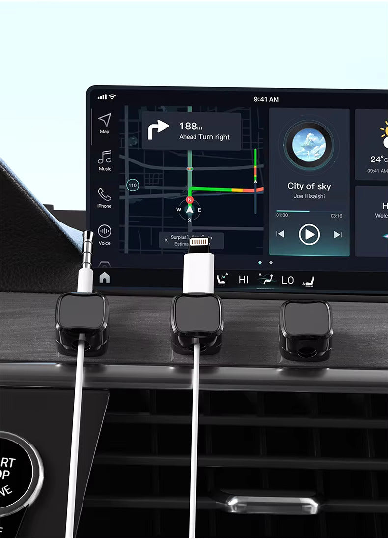 Pack of 5 Magnetic Cable Storage Bracket Self Adhesive Wire Organizer Clip for USB, Charger & Data Cables SparkelsSparkels