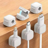 Pack of 5 Magnetic Cable Storage Bracket Self Adhesive Wire Organizer Clip for USB, Charger & Data Cables SparkelsSparkels
