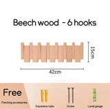 Wall Mounted Black Walnut Coat Rack Creative Hanging Hat Key Bags Holder Doorway Entrance Cloak Rack Home Decor Furniture