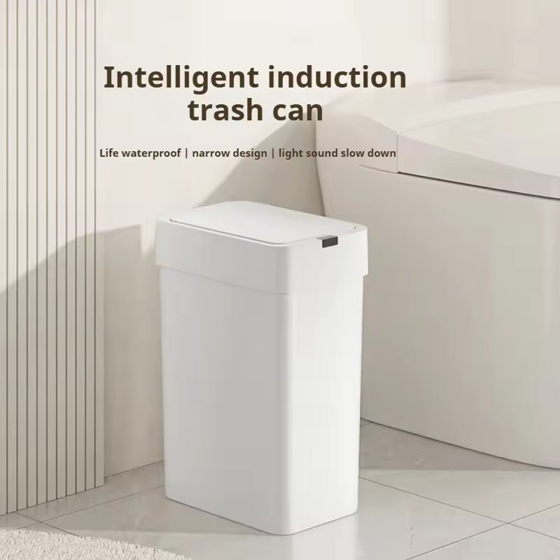 Smart Auto Sensor Trash Can Vertical & Horizontal Touchless Bin for Narrow Spaces Kitchen & Bathroom Motion Waste Bin