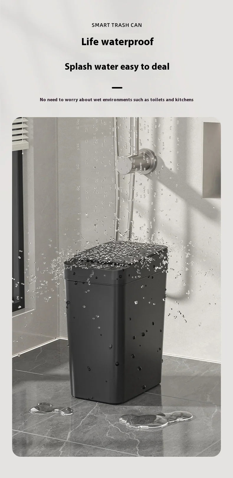 12L & 18L Automatic Sensor Trash Can Touchless Infrared Smart Waste Bin for Kitchen & Bathroom Waterproof Hands Free Garbage Can