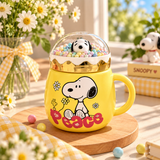 Cute Snoopy Ceramic Mug with 3D Snow Globe Lid
