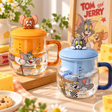 Tom & Jerry Glass Mug with 3D Character Lid & Tea Infuser