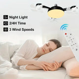 Modern LED Ceiling Fan Light with 4 Small Blades 3 Speeds, 3000K 6000K Adjustable