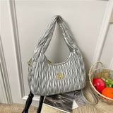 MinMin Quilted Hobo Shoulder BagSoft PU Leather Trendy Handbag for Women Crossbody & Tote Purse SparkelsSparkels