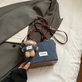 Cute Denim Teddy Bear Handbag Mini Crossbody Tote Bag for Women & Girls SparkelsSparkels