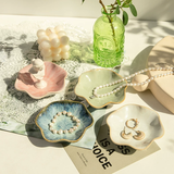 Elegant Ceramic Flower Jewelry Trinket DishRing Holder & Vanity Organizer Bowl SparkelsSparkels