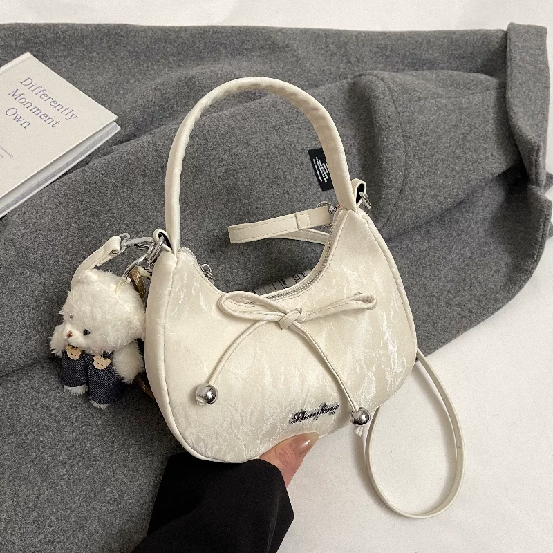 Elegant Bow Knot Mini Shoulder Bag for Women Trendy Crossbody & Handbag Cute Korean Fashion Purse