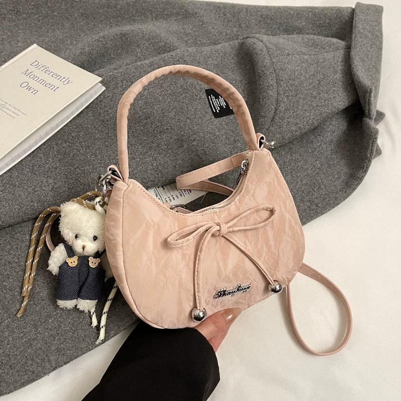 Elegant Bow Knot Mini Shoulder Bag for Women Trendy Crossbody & Handbag Cute Korean Fashion Purse