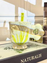 3D Tulip Ceramic Coffee Cup Set with Flower Spoon Aesthetic Floral Mug Gift Set