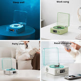 Waves Vinyl Player Bluetooth Speaker with White Noise Retro Turntable Speaker Sleep Aid Vitrola Shaped Speaker with RGB Light