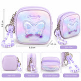 Butterfly Paradise Mini Coin Purse with Beaded Keychain