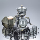 Magnetic Fawn Glass Teapot Gift Set Automatic Lazy Tea Canister with Tray Cup & Teapot Ideal for Tea Lovers & Home Decor