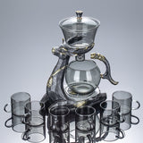 Magnetic Fawn Glass Teapot Gift Set Automatic Lazy Tea Canister with Tray Cup & Teapot Ideal for Tea Lovers & Home Decor