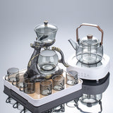 Magnetic Fawn Glass Teapot Gift Set Automatic Lazy Tea Canister with Tray Cup & Teapot Ideal for Tea Lovers & Home Decor