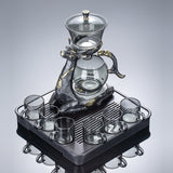 Magnetic Fawn Glass Teapot Gift Set Automatic Lazy Tea Canister with Tray Cup & Teapot Ideal for Tea Lovers & Home Decor